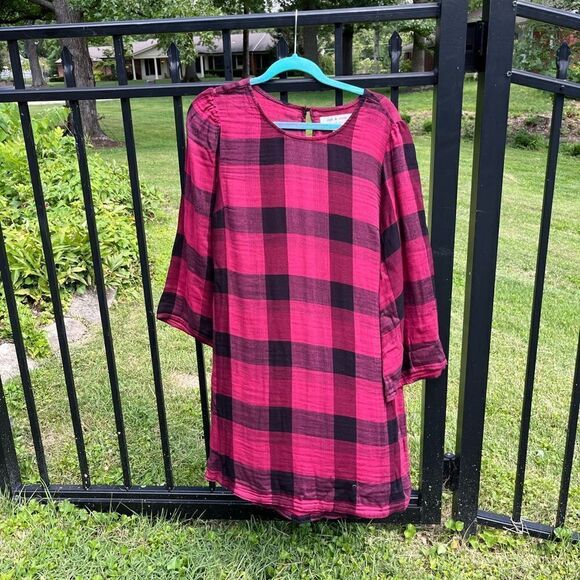 Anthropologie Cloth & Stone Buffalo Check Plaid Dress NWT - Picture 3 of 8